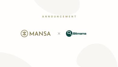 Logos of MANSA and Bitmama, representing their partnership to enhance cross-border payments in Africa.